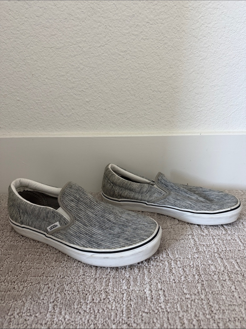 Vans Slip-On Shoes in Gray Canvas